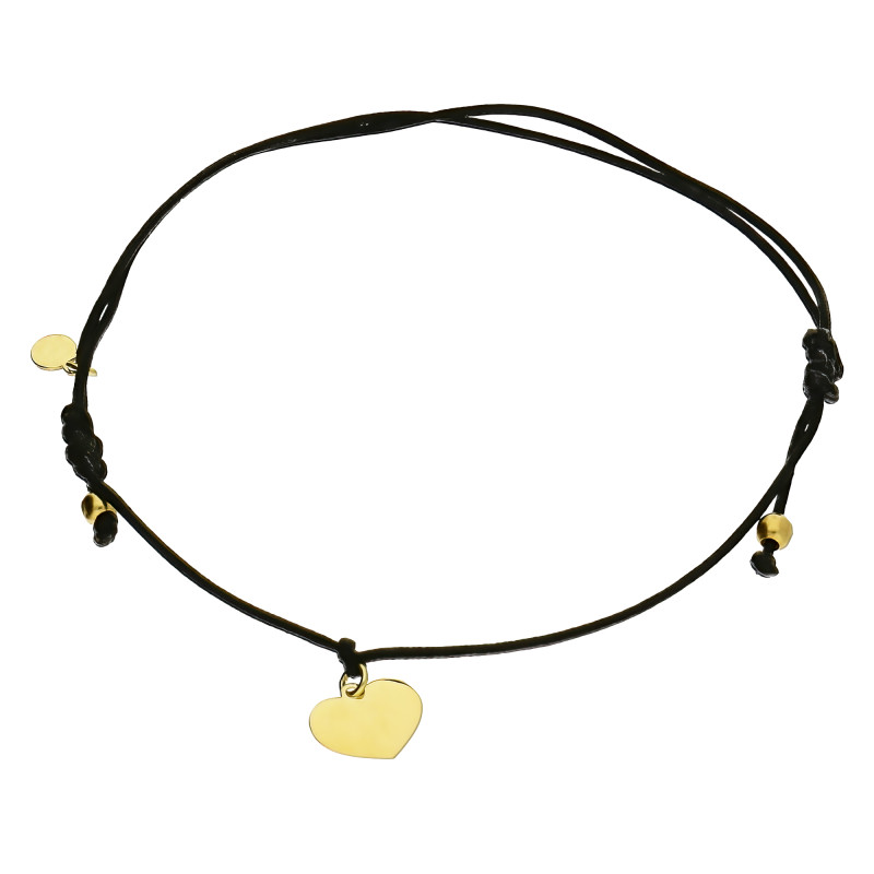 Bransoleta złota serce blask i kulki/zaciągana PW524 BL próba 375