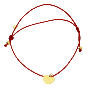 Bransoleta złota serce blask i kulki/zaciągana PW524 RE próba 375