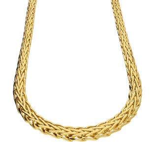 Naszyjnik złoty taśma płaska jodełka poszerzana PY P10S-48N próba 375