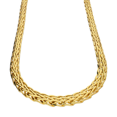 Naszyjnik złoty taśma płaska jodełka poszerzana PY P10S-48N próba 375