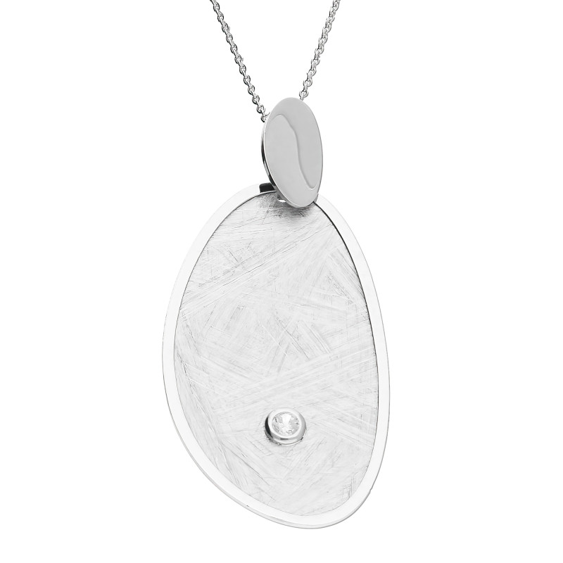 Naszyjnik srebrny owal szczotkowany i owal blask/rolo M3-001 ROD próba 925