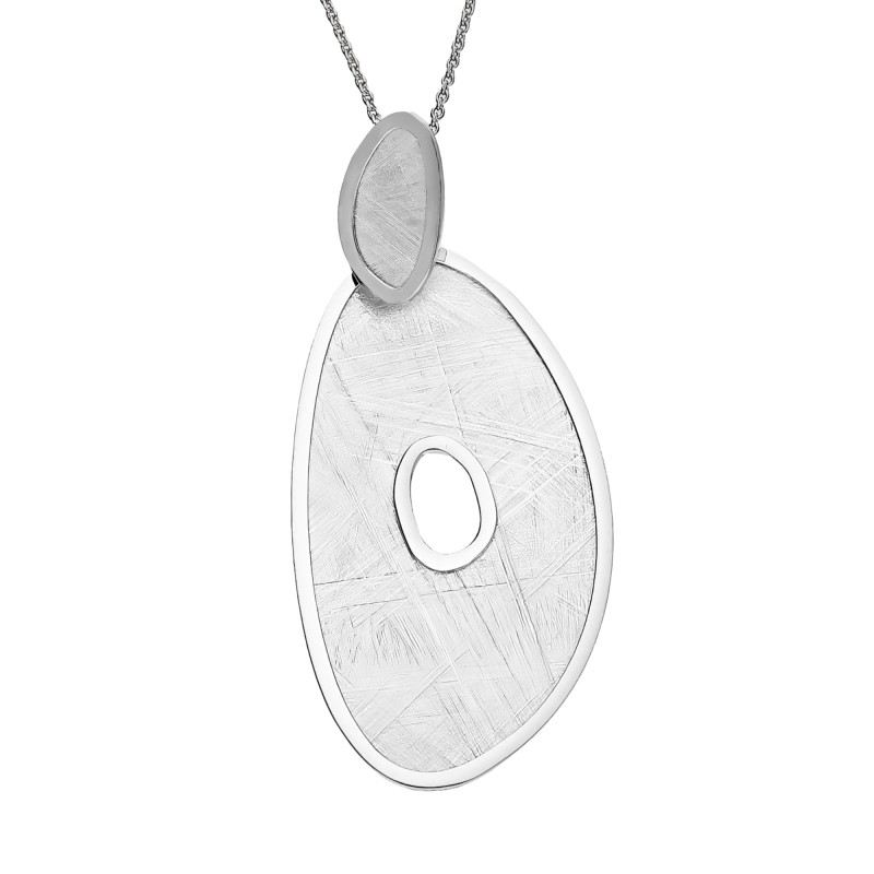Naszyjnik srebrny szczotkowany i gładki owal/rolo M3-003 ROD próba 925