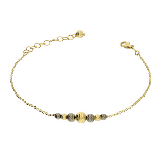 Bransoleta złota grawerowane kulki 3-5mm/anker M3-028-1 próba 585