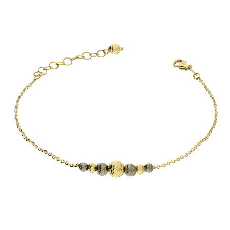 Bransoleta złota grawerowane kulki 3-5mm/anker M3-028-1 próba 585