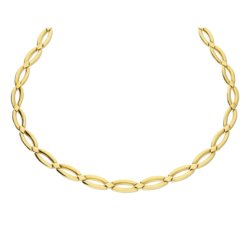 Naszyjnik złoty łezki ramka i małe romby OS 193-107 próba 585