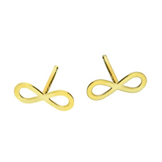 Kolczyki złote infinity ramka/sztyft PW515 próba 375