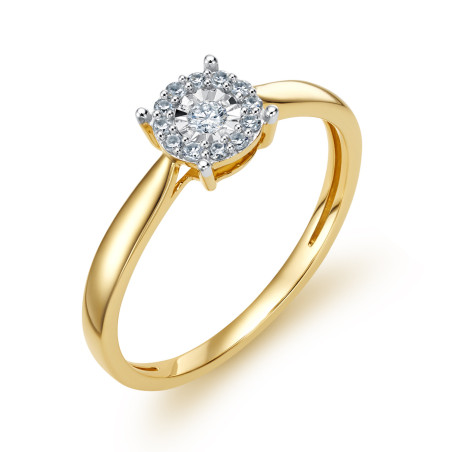 Pierścionek zaręczynowy z białymi diamentami LC JE4635-JR11619 Y próba 585