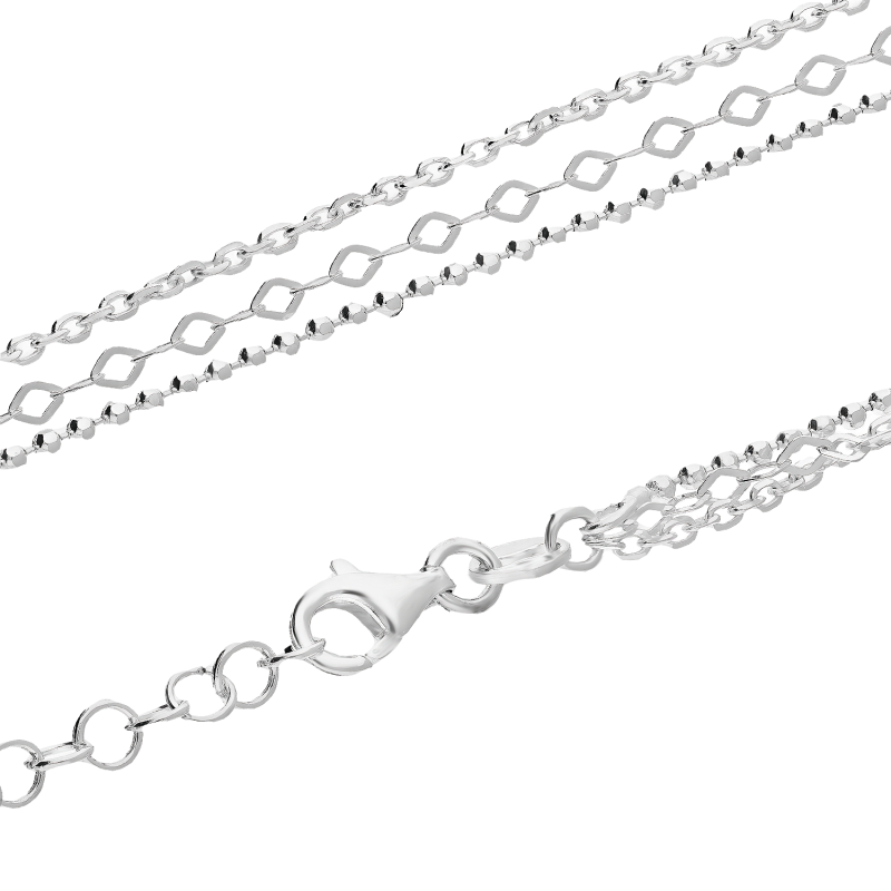 Łańcuszek srebrny bead+anker+rolo BC TRIPLE próba 925