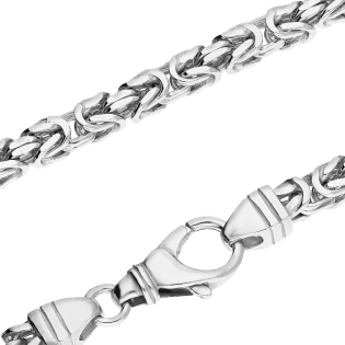 Łańcuszek męski srebrny rodowany splot królewski 4mm próba 925