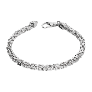 Bransoleta srebrna rodowana splot królewski 4 mm