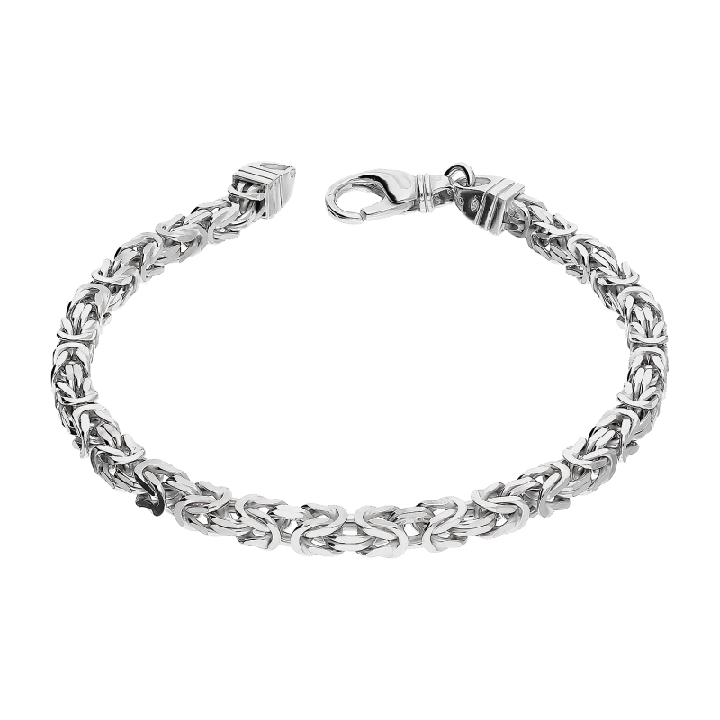 Bransoleta srebrna rodowana splot królewski 4 mm