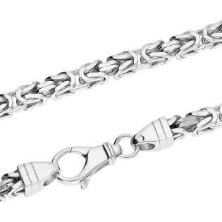 Łańcuszek srebrny splot królewski