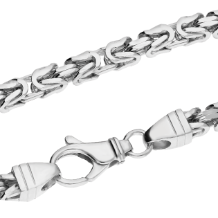 Łańcuszek srebrny rodowany splot królewski