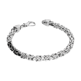 Bransoleta srebrna splot królewski