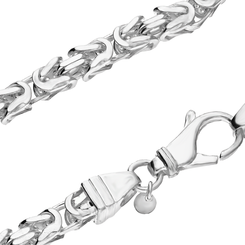 Łańcuszek srebrny splot królewski 5mm próba 925