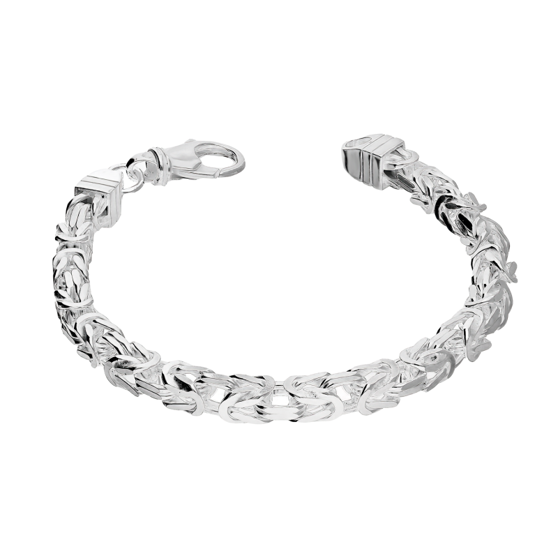 Bransoleta srebrna splot królewski