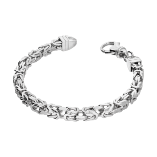 Bransoleta srebrna rodowana splot królewski