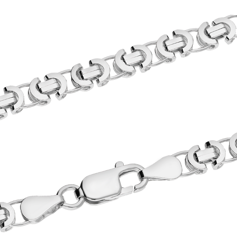 Srebrny łańcuszek bizantyna pr. 925 - JubilerSezam.pl