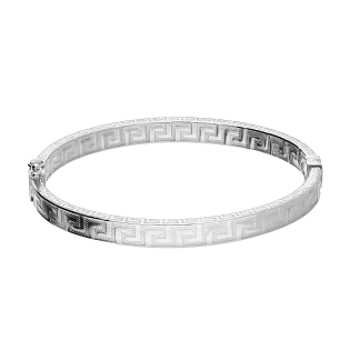 Bransoleta srebrna typu bangle ze wzorem greki próba 925