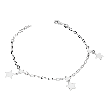 Bransoleta srebrna wiszące gwiazdki/anker long NI BRN32347 ROD próba 925