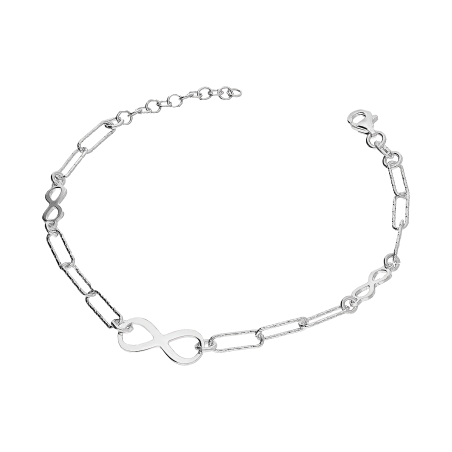 Bransoleta srebrna infinity x3/anker long NI BRN32846 ROD próba 925