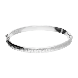 Bransoleta srebrna bangla 6mm z motywem greki NI XBR07544 ROD próba 925