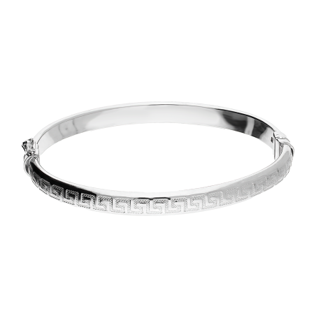 Bransoleta srebrna bangla 6mm z motywem greki NI XBR07544 ROD próba 925