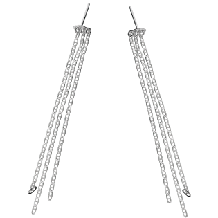 Kolczyki srebrne trzy wiszące łańcuszki gucci/sztyft NI XOR03281 ROD próba 925