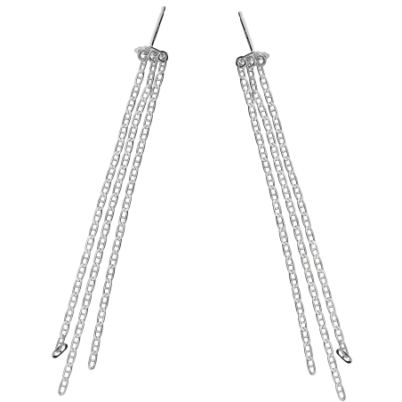 Kolczyki srebrne trzy wiszące łańcuszki gucci/sztyft NI XOR03281 ROD próba 925