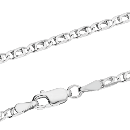 Łańcuszek srebrny rodowany splot tiger eye PW 1301-050 ROD próba 925