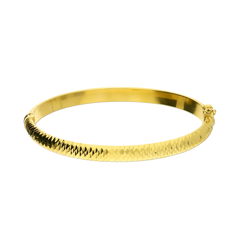 Bransoleta pozłacana grawerowana bangla półokrągła M3-024 GOLD próba 925