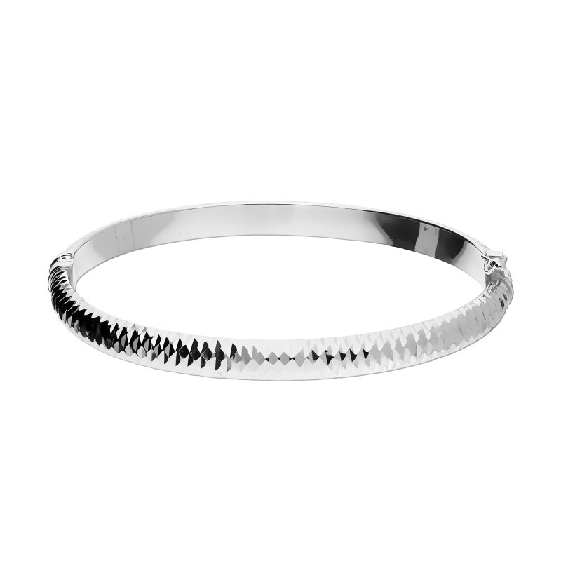 Bransoleta srebrna grawerowana bangla półokrągła/szufladka M3-024 ROD próba 925
