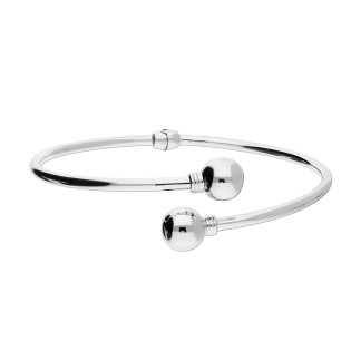 Bransoleta srebrna bangla gładka z kulkami M3-027 ROD próba 925