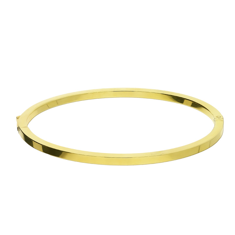 Bransoleta pozłacana bangla kwadratowa gładka M3-045 GOLD próba 925