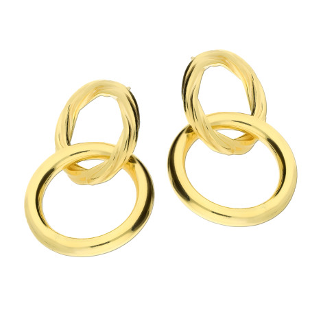 Kolczyki pozłacane skręcane i gładkie koło/sztyft M3-047a GOLD próba 925