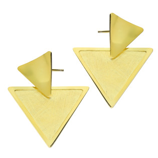 Pozłacane kolczyki trójkąty pr. 925 - JubilerSezam.pl
