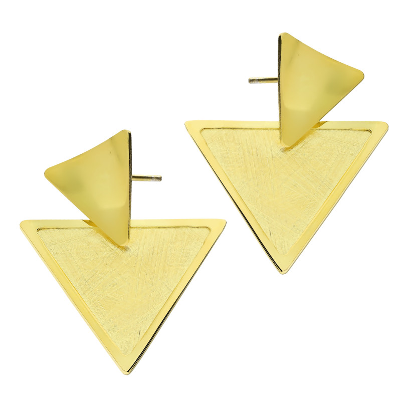 Pozłacane kolczyki trójkąty pr. 925 - JubilerSezam.pl