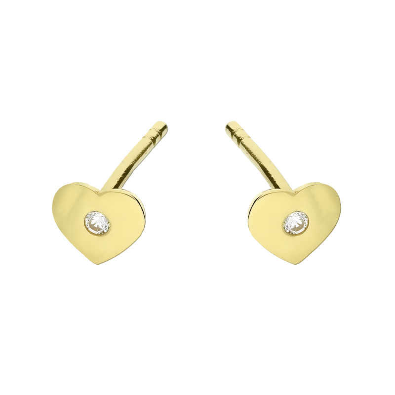Kolczyki złote serce blask z cyrkonią/sztyft OS 96-M002-FR próba 585