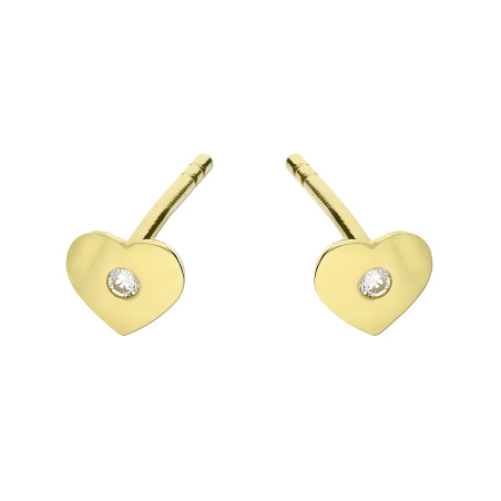 Kolczyki złote serce blask z cyrkonią/sztyft OS 96-M002-FR próba 585