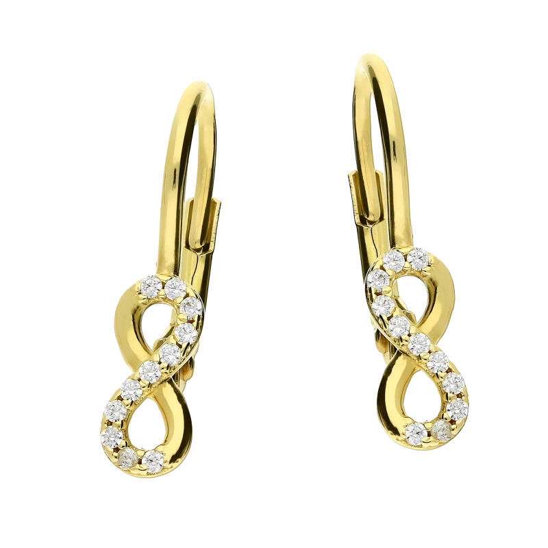 Kolczyki infinity nieskończoność z cyrkoniami OS 301-9008-BO próba 585