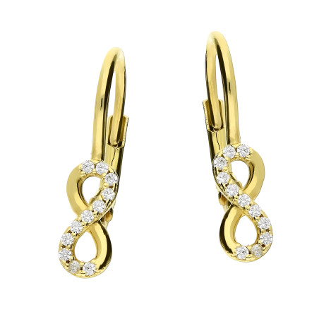 Kolczyki infinity nieskończoność z cyrkoniami OS 301-9008-BO próba 585