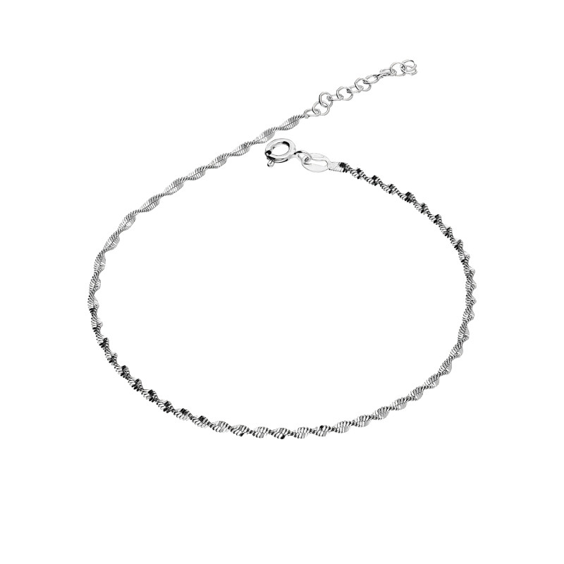 Bransoleta srebrna na nogę splot magic NI 1485-025 ROD magic próba 925