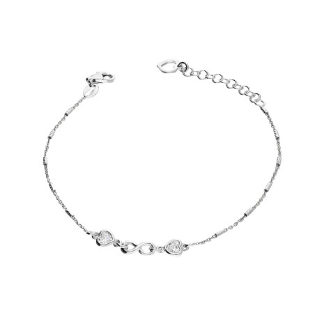 Bransoleta srebrna serca z cyrkonią i infinity/walce NI BRN29268-1 ROD próba 925