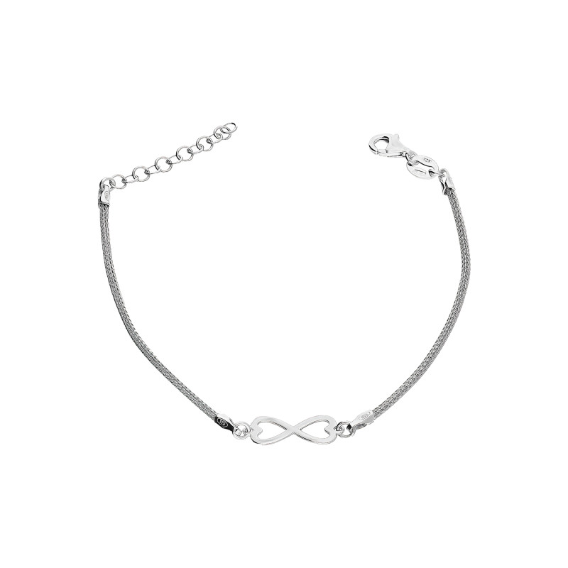Bransoleta srebrna infinity z serc/calca NI BRN33634 ROD próba 925