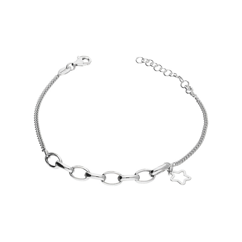 Bransoleta srebrna owalne ramki i gwiazdka ramka/pancer NI BRN33797 ROD próba 925