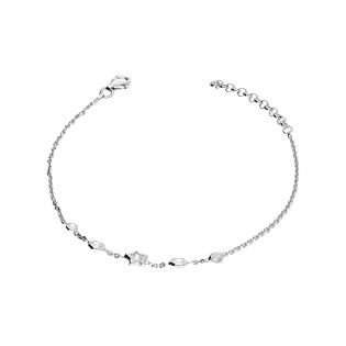 Bransoleta srebrna gwiazda z cyrkonią i okrągłe cyrkonie NI BRN33842 ROD próba 925