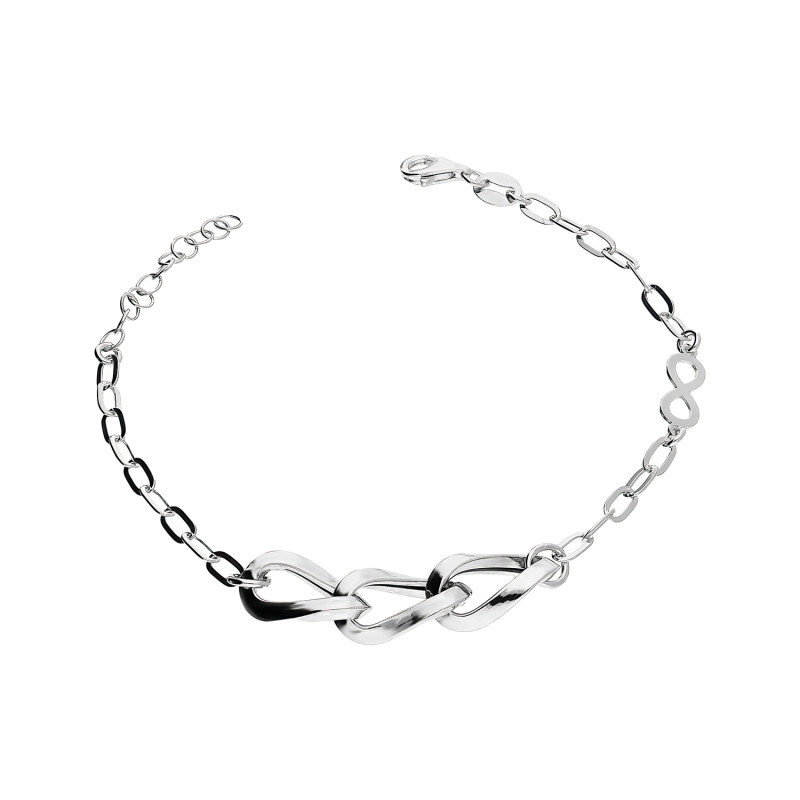 Bransoleta srebrna skręcane owale i infinity/anker NI BRN34727 ROD próba 925