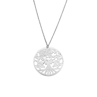 Naszyjnik srebrny ażurowe drzewko szczęścia duże/rolo NI GI9671 ROD próba 925