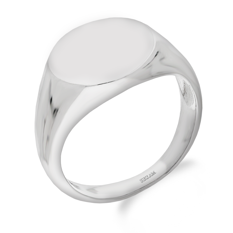 Sygnet srebrny z okrągłym zdobieniem AT303 próba 925