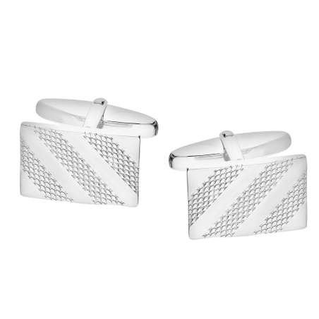 Srebrne Spinki do Mankietów Prostokąt Bieżnik pr. 925 - JubilerSezam.pl